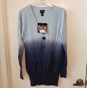 Blue ombre tie dye cardigan